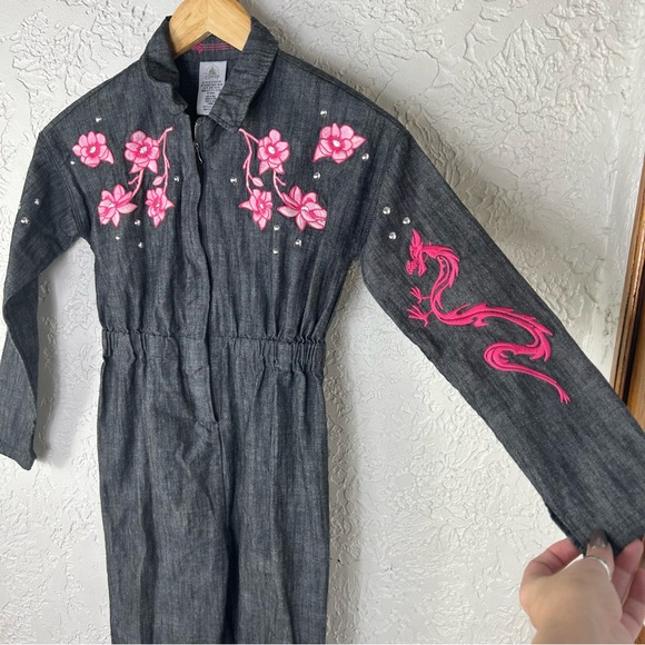 Disney | Mulan Jumpsuit Embroidered Zip Up Jumper One Piece Size 9/10 - Picture 10 of 14
